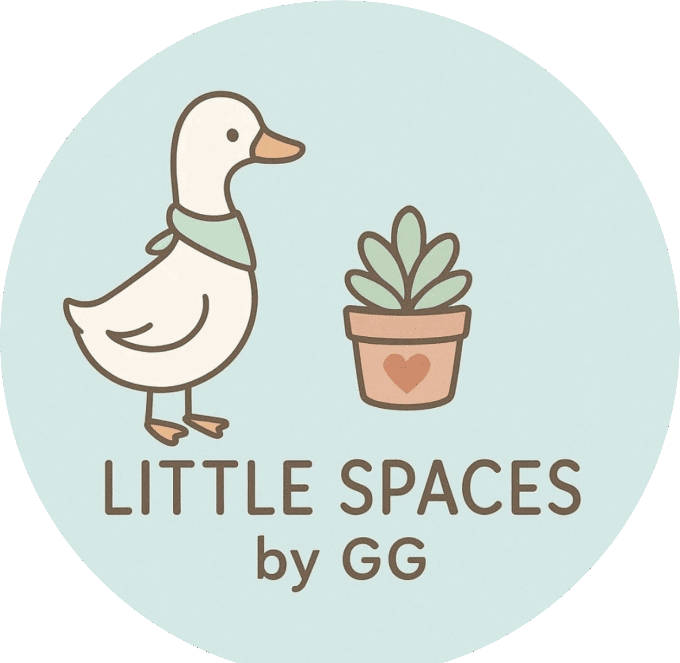 Duck and plant logo, Little Spaces text.