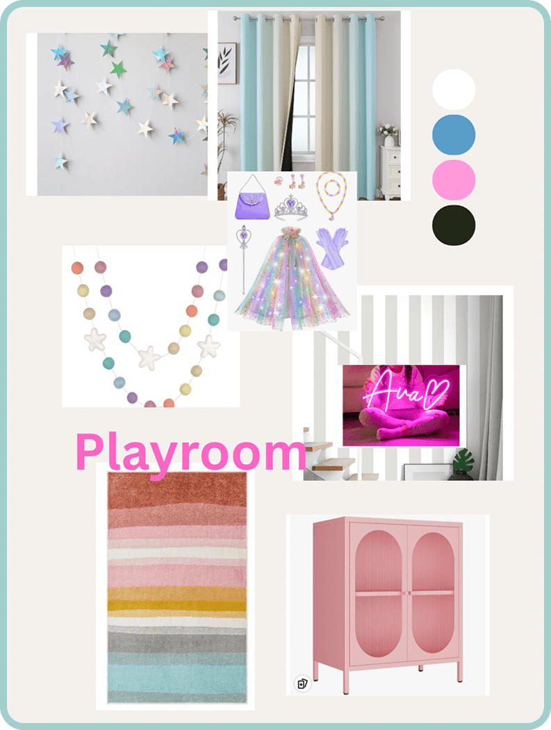 Colorful, playful girls' room ideas with pinks, blues, and whimsical decor.